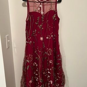 Red and floral dress